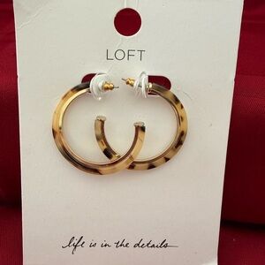 NWT LOFT Tortoise Hoop Earrings